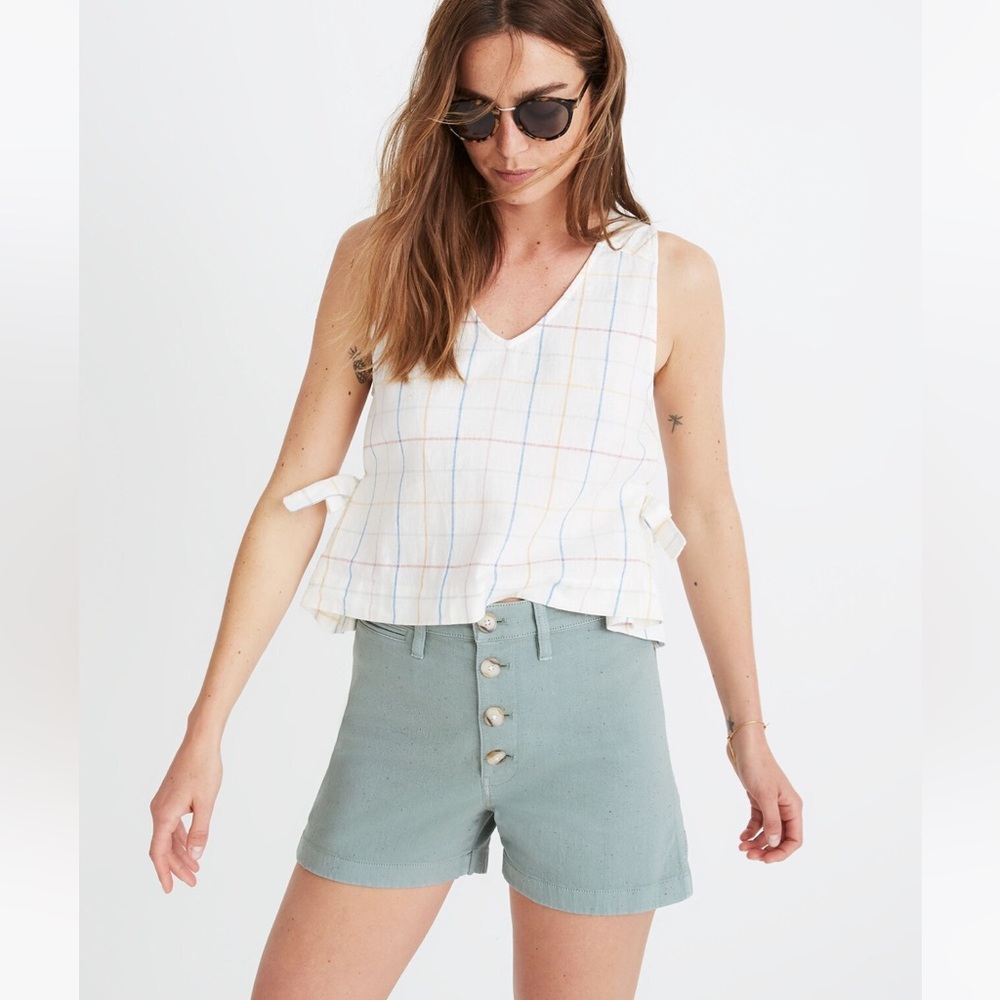 MADEWELL Emmett Shorts in Rainbow Flecks: Button-Front Edition SIZE 30 NWOT